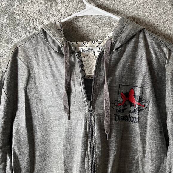 Disney Parks Rain Jacket Women's 1X Minnie Mouse Say Yes to Bows Full Zip Hooded - Picture 2 of 7